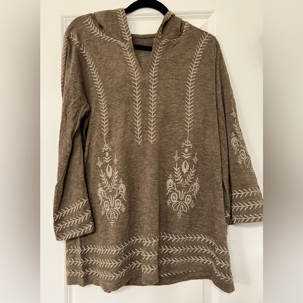 Monoreno brand long sleeve brown tunic. Size M